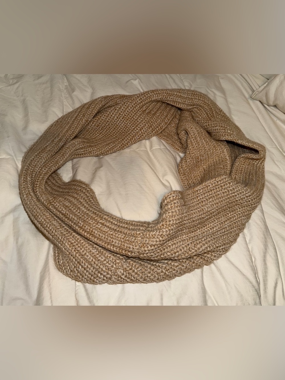 J. Crew Chunky Knit Infinity Scarf in Camel
